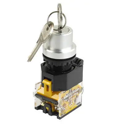 

1pc LA38-Y 22mm10A 1NO 1NC 4-Terminal Key 2-Position/3-Position Selector Locking Push Button Switch