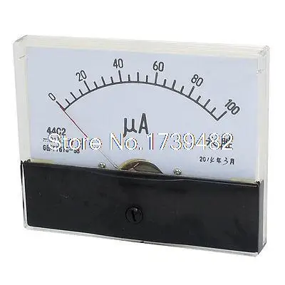 44C2 DC 0 to 100uA Class 1.5 Accuracy Panel Analog Ammeter Ampere Meter