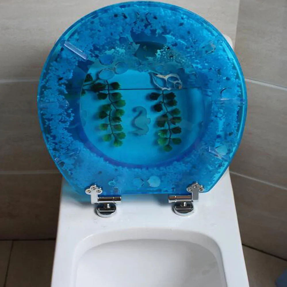 48*38 Cm Bermutu Tinggi Biru Muda Yang Indah Resin Toilet Kursi Penutup