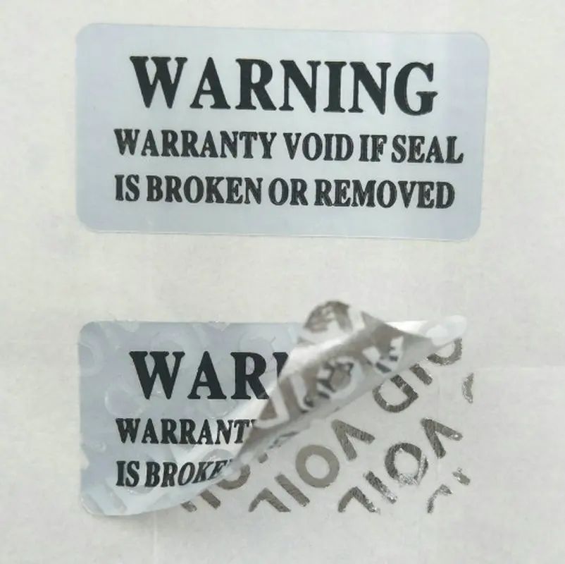 500pc silver VOID Security Labels Removed Tamper Evident Warranty Sticker