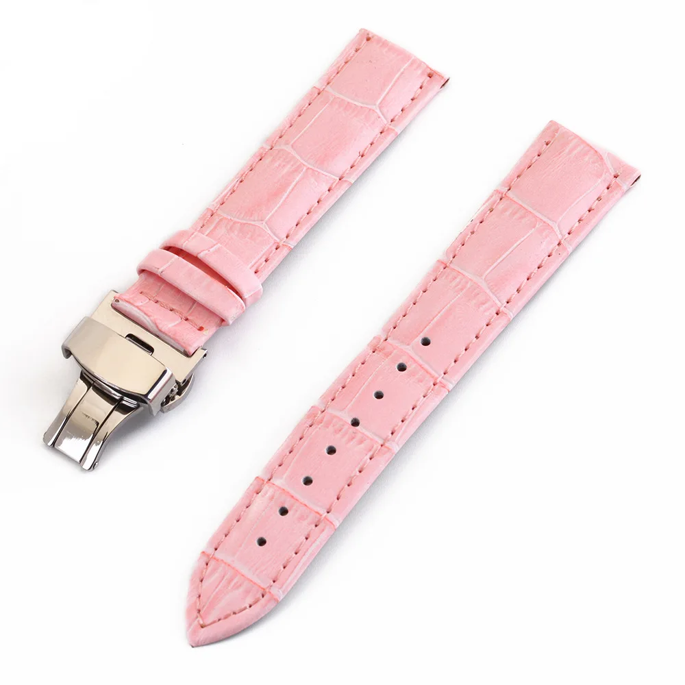 Genuine Leather Watchband Crocodile Pattern Strap 12mm 13mm 14mm 15mm 16mm 17mm 18mm 19mm 20mm 21mm 22 24mm Women Men Watch Band