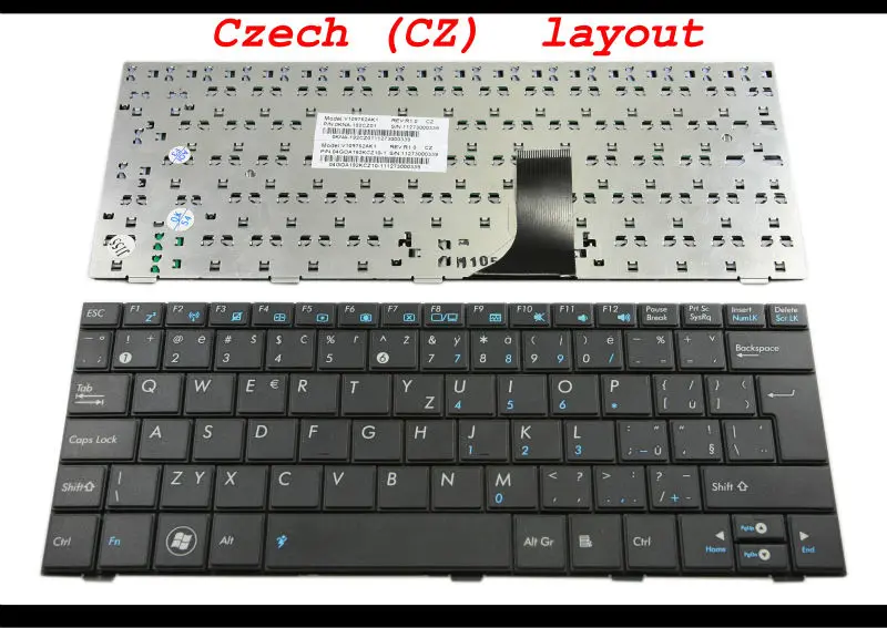 New Laptop Keyboard for ASUS Eee PC EeePC Shell 1005 1005HD 1005HA 1001 1008 1008HA 1001HA Black Czech (CZ) Version - V109762AK1