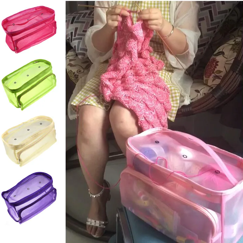 6 Styles Yarn Storage Bag Knitting Tote Bag For  Crochet Hooks Knitting Needles and Sewing Accessories Yarn Holder Bag For Mom