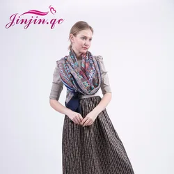 Jinjin.QC foulard en viscose imprimé chouette | Écharpe femme géométrique, enveloppe, bandana, livraison directe