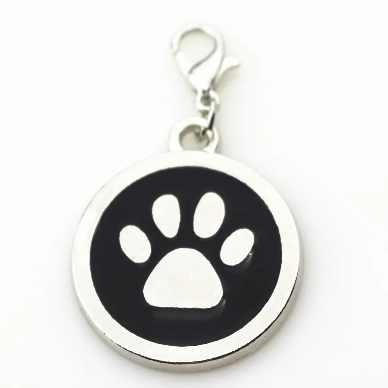 

20pcs/lot Black dog paw charms dangle charms lobster clasp hanging floating charms Diy bracelet pendants jewelry