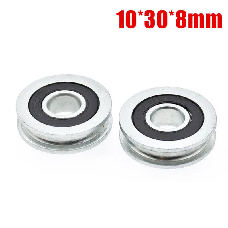 1pcs 10*30*8mm U-groove bearing pulley with grooved non-standard concave wheel, guide wheel for 5mm diameter wire rope/track