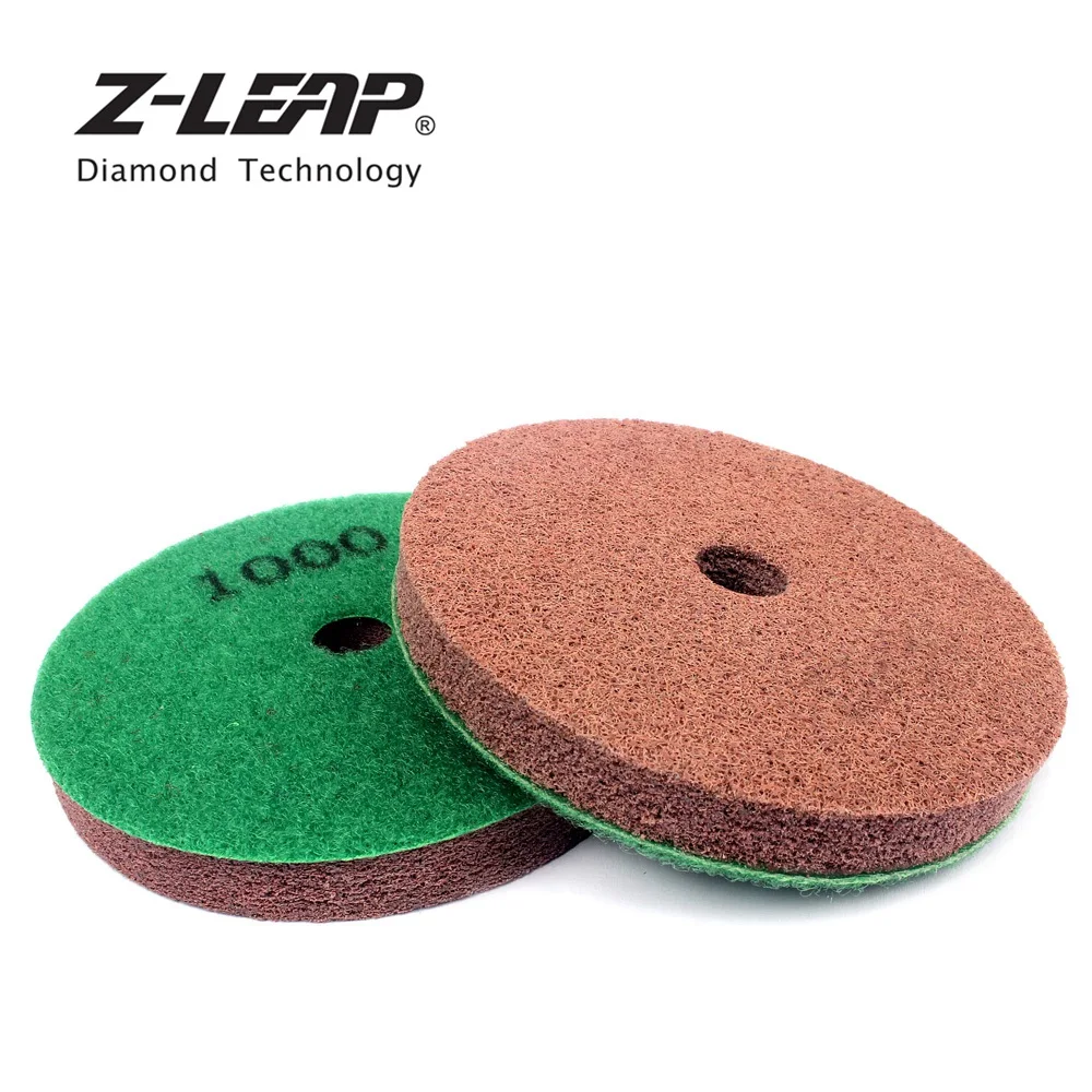 Z-LEAP Diamond Sponges 7pcs 4 Inch For Marble Polishing Abrasives Artificial Stone Polishing Wheels Buff Disk Thickness 10mm