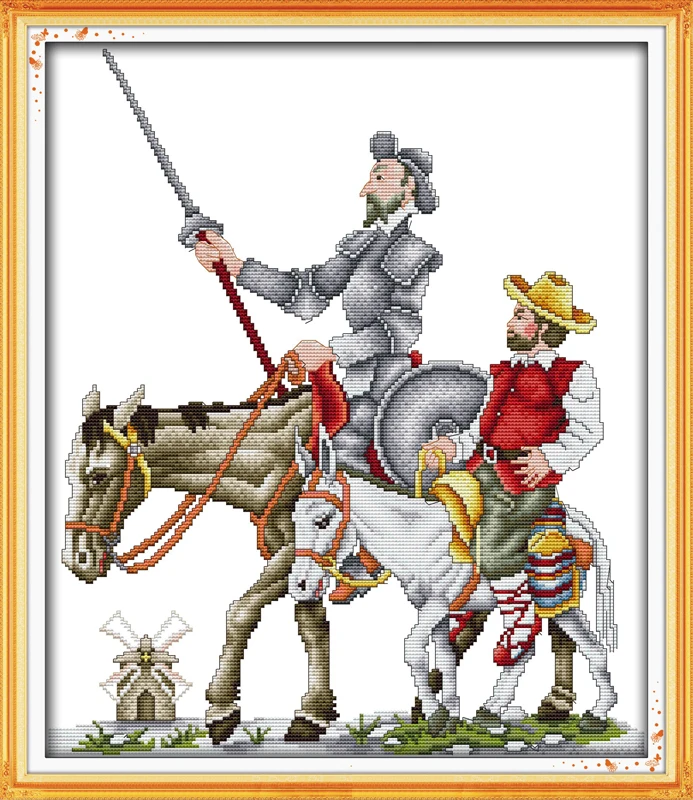 Don Quixote  cross stitch kit people  14ct 11ct count print canvas stitches embroidery DIY handmade needlework