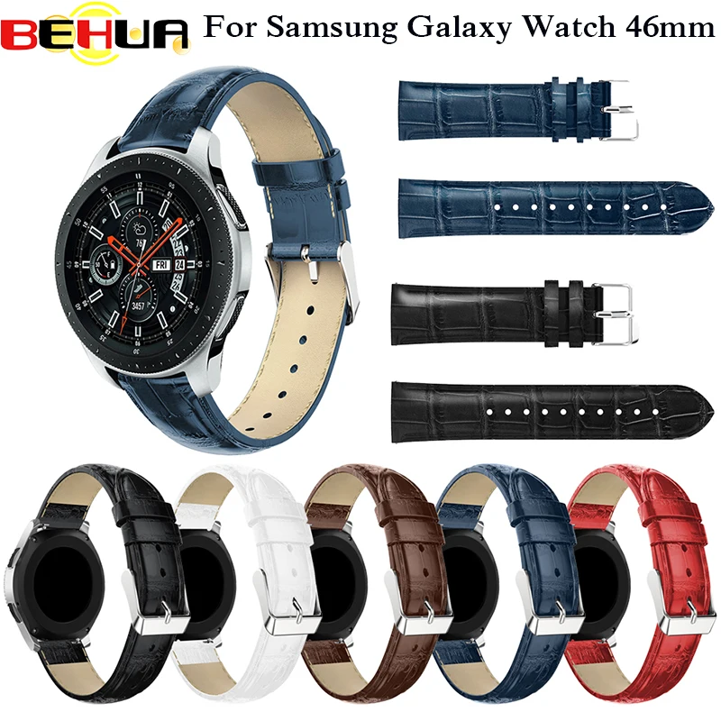Bracelet de rechange en cuir de 22mm, pour Samsung Galaxy Watch 3 45mm 46mm, pour Samsung S3 Frontier / Classic