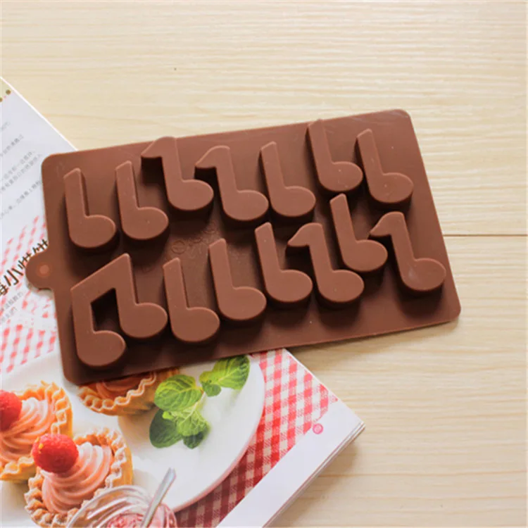 New Musical Note Silicone Chocolate Mold 14-Holes Cake Decorating Bakeware Cooking Tools  D963