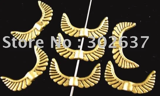 

210Pcs Antiqued gold Metal Wing spacer beads A1333G