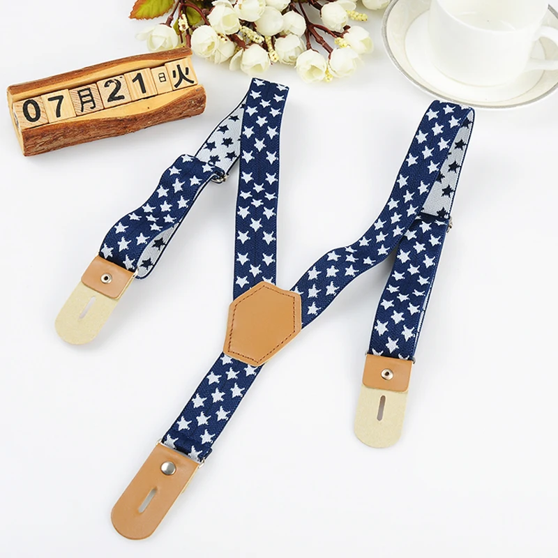 ใหม่ Kid'sButtons Suspenders เด็กวงเล็บปรับเด็กปุ่มสายคล้องคอ Tirantes Bretelles ความกว้าง: 2.5ซม.ความยาว: 65ซม.