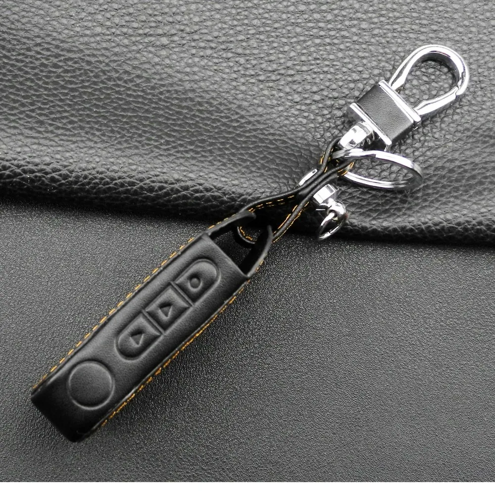 jingyuqin New A93 Leather Case For Starline A93 A63 Car alarm Remote Controller LCD Keychain Cover