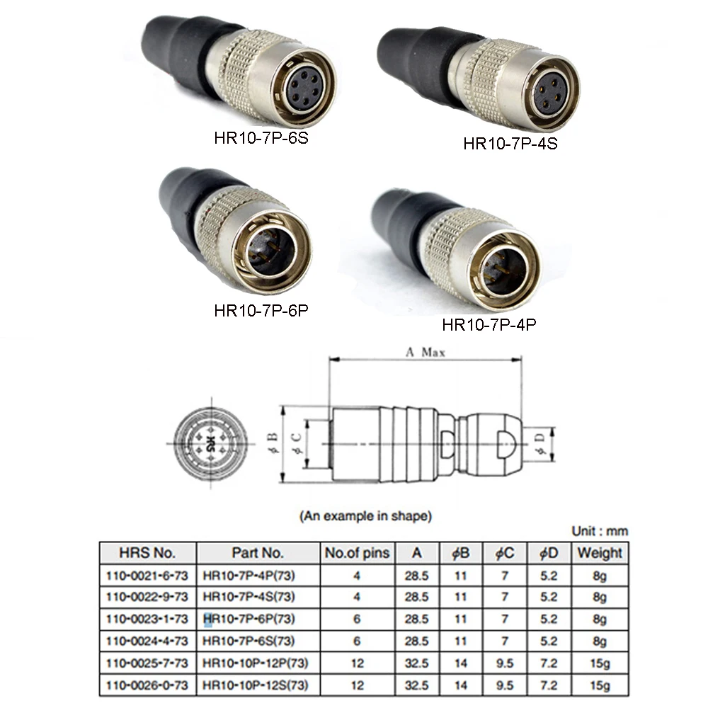 HR10 Series 4 to 6 pins Push Pull Connectors Replacement