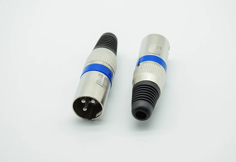 2 Stück Audio-Kabelstecker MIC Männlicher Stecker 3-Pin XLR-Buchse Professioneller Mikrofon-Kabelverbinder – Detail 1