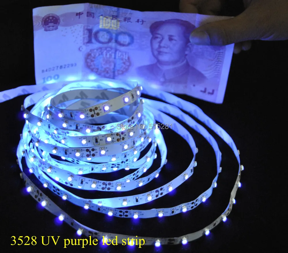 

DC12V SMD 3528 60leds/m New Product UV Ultraviolet Led Strip Ligh Purple Nowaterproof Can Identify Money Super Brightness