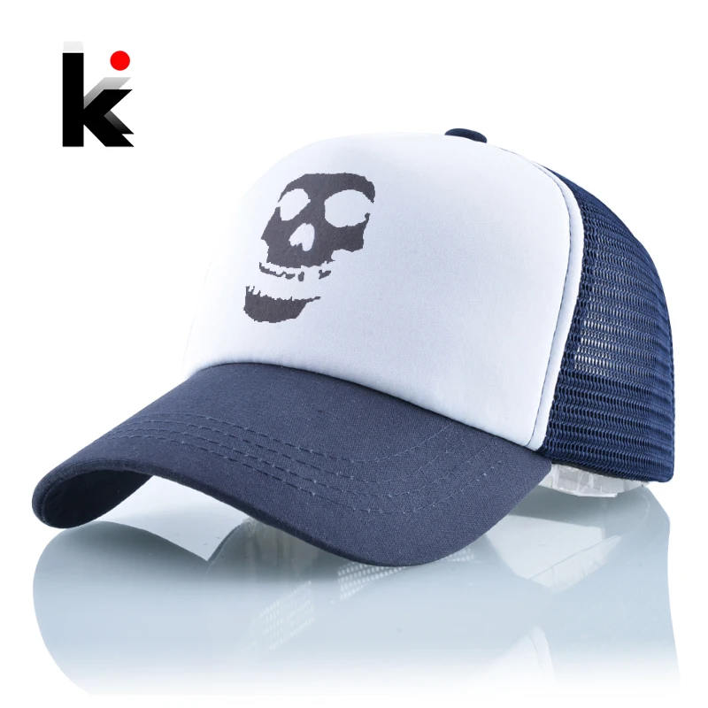 Fashion Snapback Trucker Hats Men Skull Pattern Baseball Cap Women Breathable Casual Sport Bones Streetwear Hip Hop Casquette