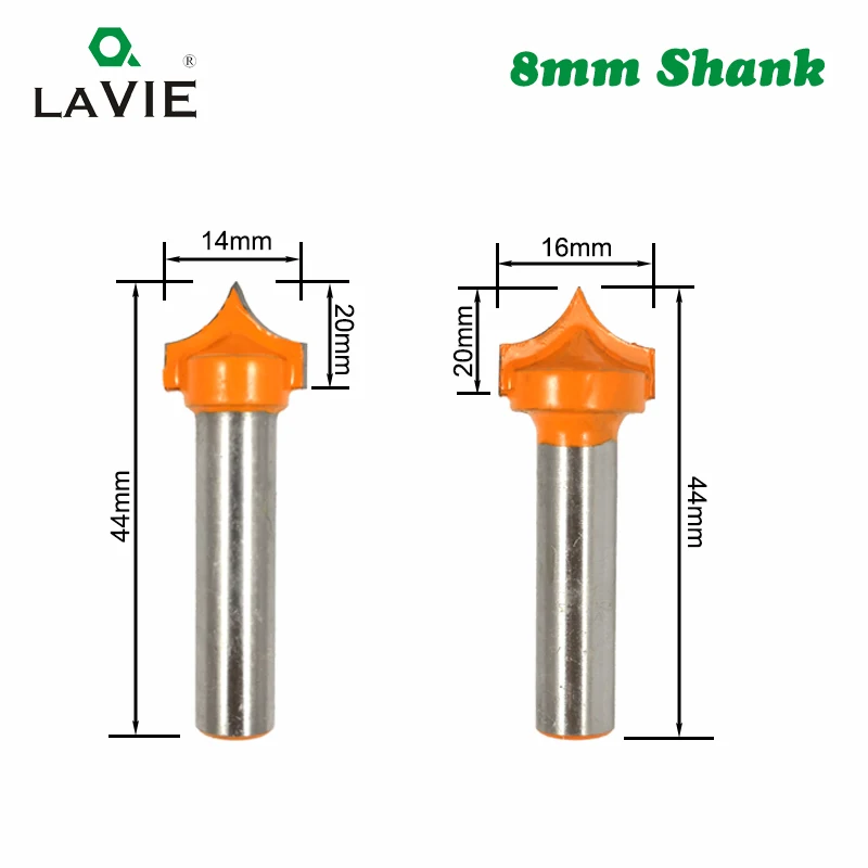 4pcs 8mm Shank Solid Carbide Round Point Cut Round Nose Bits Shaker Cutters Tools Woodworking Milling Cutter for Wood MC02044