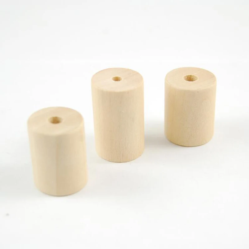 10pcs/lot Geometric Cylinder Natural Wooden Beads Unfinished Tube Loose Wood Beads Fit Diy Jewelry Making 20x25 20x30 20x40mm