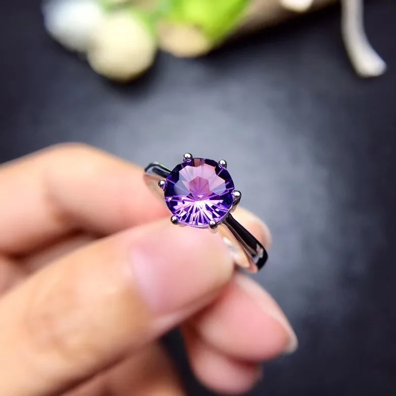 Simple and exquisite 925 Silver Amethyst Ring, special price to attract attention