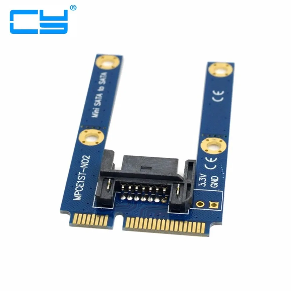 

50 мм Mini pcie PCI-E pci express pci-express mSATA SSD на плоский SATA 7-контактный жесткий диск PCBA Удлинительный адаптер