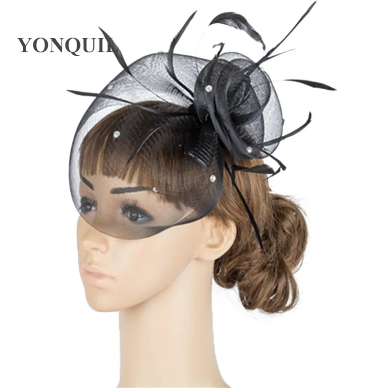 Fashion Multiple Color Crinoline Fascinator Headwear Fascinator Hair Accessory Cocktail Headpiece Sinamay Millinery Hat TMYQ043