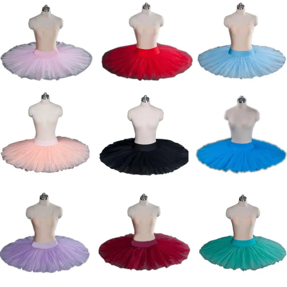 

FLTOTURE White Swan Pancake Half Ballet Tutu With Pants 14 Colors Child Adult Size Practice Rehearsal Ballet Half Tutus For Sale