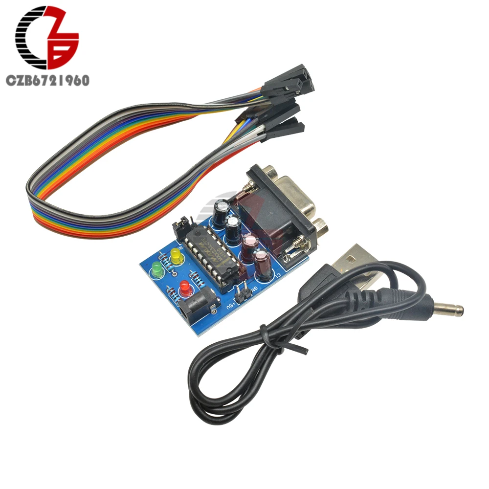 RS232 to TTL Converter Module MAX232CPE MAX232 Transfer Chip DB9 Serial Board Power RXD TXD LED Light Indicator Dupont Cable