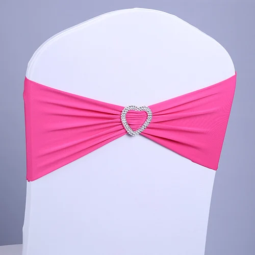 Elastic bowknot for chair covers chair back flower bow  wedding decoration supplies love buckle