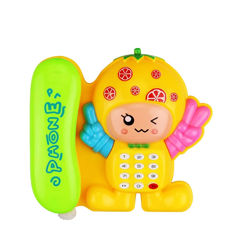 Téléphone électronique pour bébé, dessin animé champignon, téléphone éducatif, musique et son, jouets pour enfants, couleur aléatoire