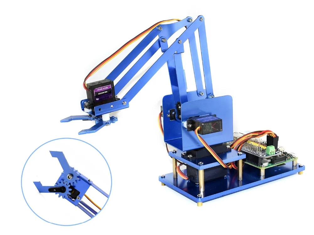 

Waveshare 4-DOF Metal Robot Arm Kit for Raspberry Pi Bluetooth and WiFi Remote Control Comes with EU Standard Power Adapter