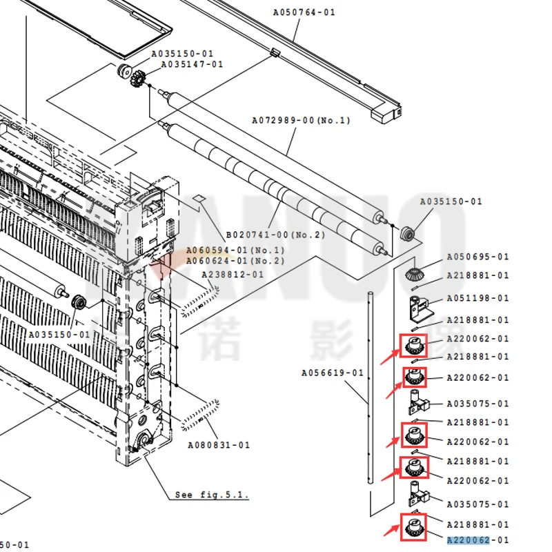 A220062 GEAR in RACK UNIT SECTION for Noritsu QSS 2601/3001/3011/3021/3201/3202/3203/3300/3301/3501/3701/3702/3703/3704HD