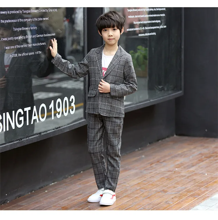 Modische Slim-Fit Kinder-Anzüge für Jungen, Formelle Blazer-Zweiteiler für Teenager, Party-Outfit, Kleidungsset für Alter 4-13 Jahre – Detail 3