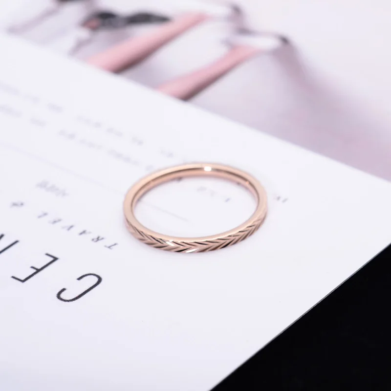 YUN RUO Fashion Rose Gold Color Simplify Tail Ring Woman Gift Party Titanium Steel Jewelry Top Quality Never Fade Free Shipping