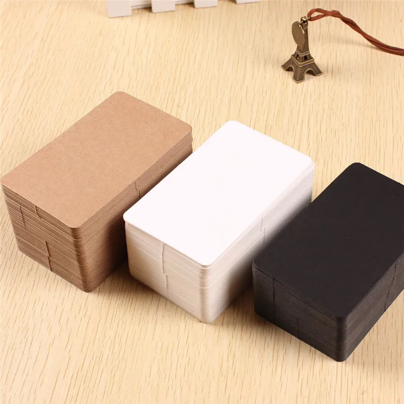 100Pcs/pack Kraft Paper Writing Memo Pads Notepad Business Cards Stationery Recite Word Cards Kids Gift School Office Supplies