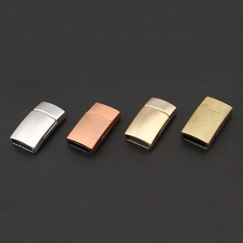3Sets Fashion Jewelry Clasps Rectangle Strong Magnetic Clasp For 5mm 10mm Flat Leather Bracelet DIY Jewelry Findings Making