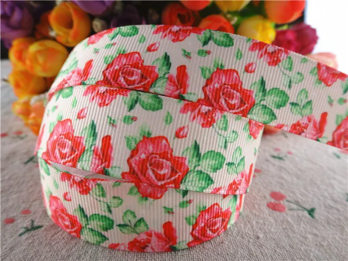 7/8" (22 mm) 10 Yards/Los Blumenmuster Ripsband Tiermuster Band DIY handgefertigte Materialien MD18022628 – Detail 8