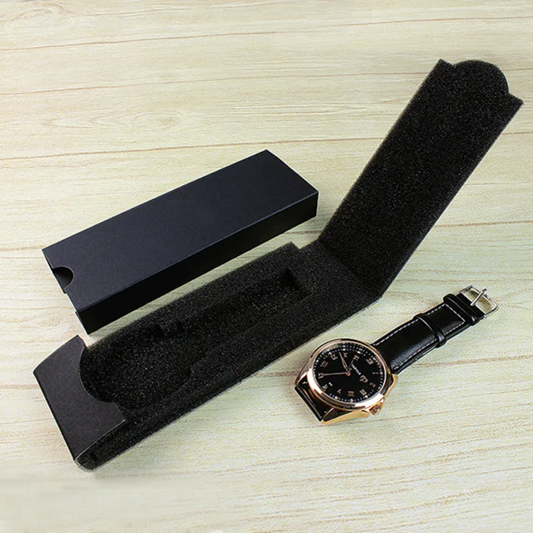 Wholesale Black Cardboard Watch Box Fashion Design Watch Storage Box Package Gift Cases For Men And Women Can Customize LOGO