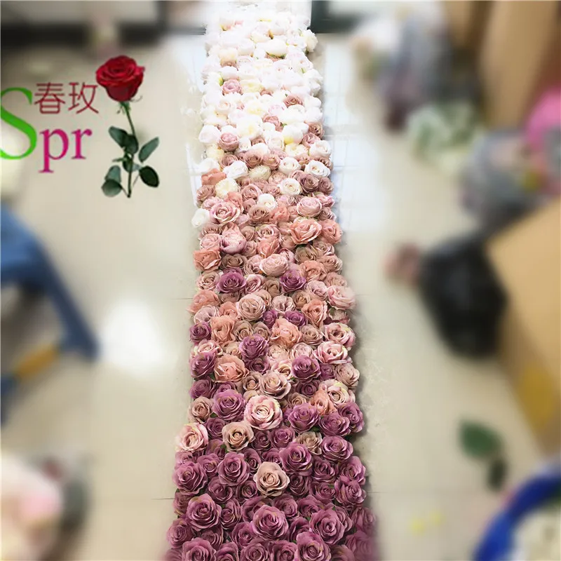 

SPR 2*2.4m Free Shipping silk wedding ombre flower wall wedding backdrop artificial flower row and arch decorative flore