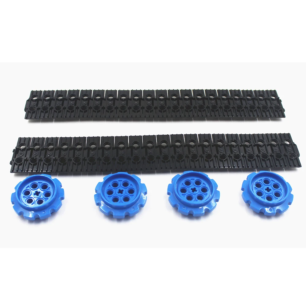 Piezas técnicas de bloques MOC para niños, elemento de pista, Piñón 5x1,5 + 4 piezas, DIA40,7, Compatible con Lego, juguete para niños, 88323, 57519, 40 piezas