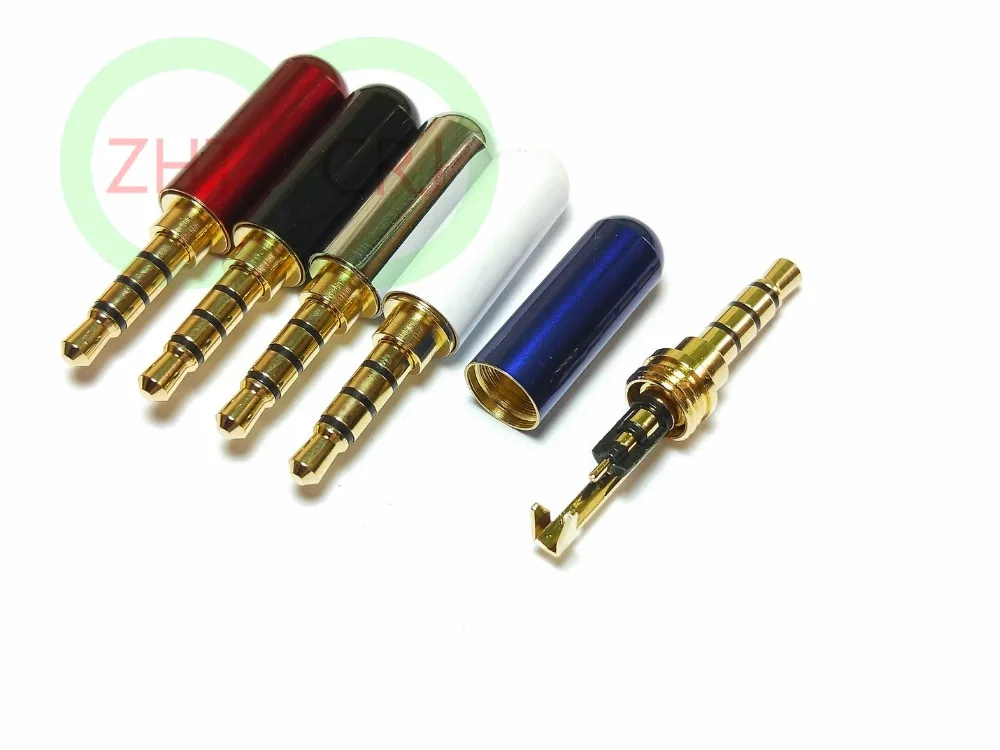 

brass 1/8 "3.5mm 4 pole Male Plug Audio for music player Solder adapter