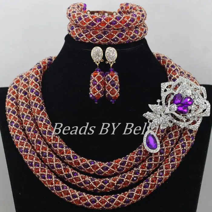 

African Costume Nigerian Wedding Beads Jewelry Sets