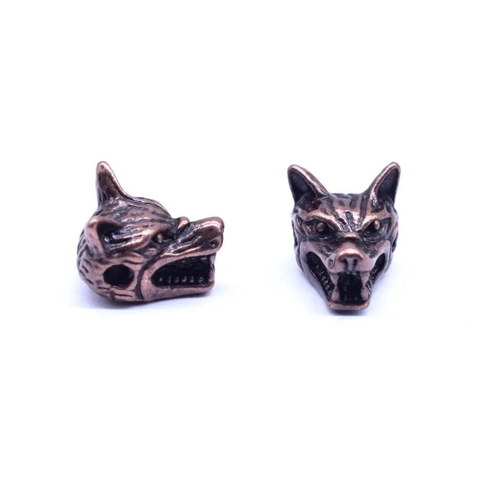 Wholesale 10 pcs/lot New Arrival Animal Style Bracelet Accessories Wolf Head Beads for Jewelry Making DIY Components