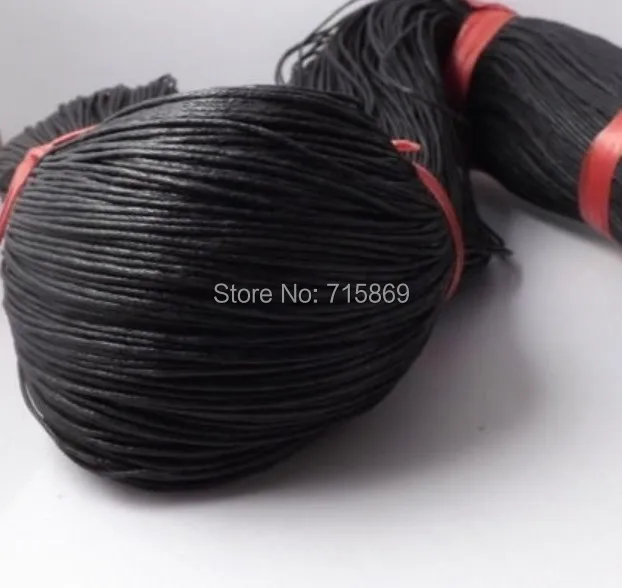 

Free Shipping Black Color 400 Yards Waxed Cotton Cord 1.5mm Round Wax cotton cord - Beading Stringing Cord