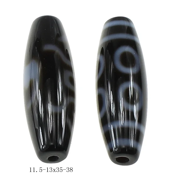 Natural Tibetan Onyx Dzi Beads Newest Design Mixed 11.5-13x35-38mm Hole:Approx 2-3mm 5pcs/Lot Piedras Naturales