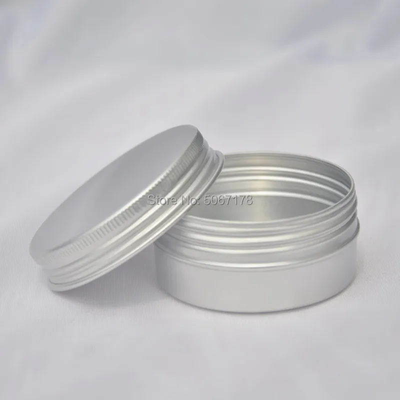 50pcs/lot 50g 80g Silver Aluminum Jars 50ml 80ml Empty Cosmetic Metal aluminum Tin Containers