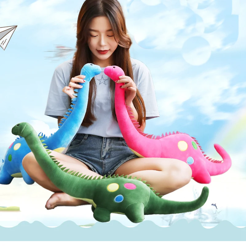 80-110cm Cartoon Real Life Long Neck Dinosaur Plush Toys Stuffed Chameleon Soft Toys Children Pillow Dolls Birthday Gift