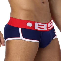 Brand Fashion hot elastic popular brand BS Underwear breathable cotton sexy gay spandex cueca hombr men underwear B0039