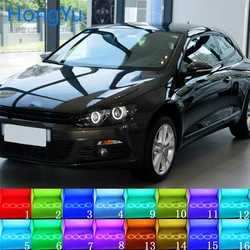 Multi-color RGB LED Angel Eyes  Ring Eye DRL RF Remote Control for Volkswagen VW Scirocco 2008-13 with projector Accessories