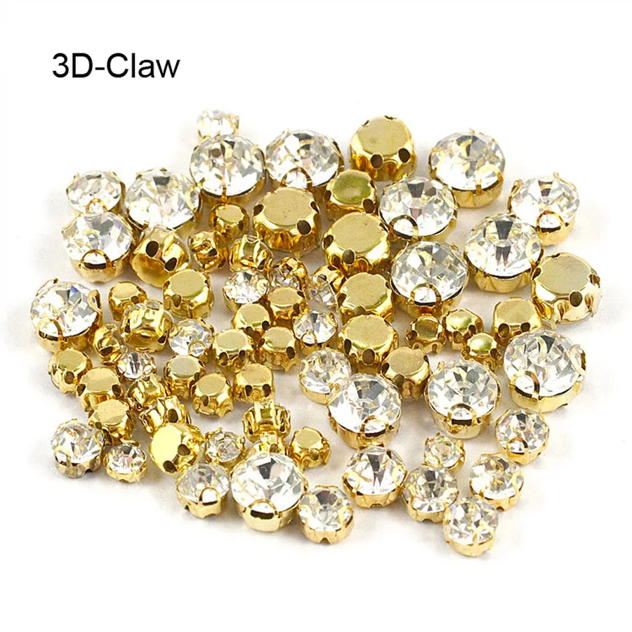 4mm-8mm Shiny Sparkle Crystal Strass Sew on Rhinestone Stones for Clothes Dress Handbag 3d Sewing Rhinestones Decoration DIY